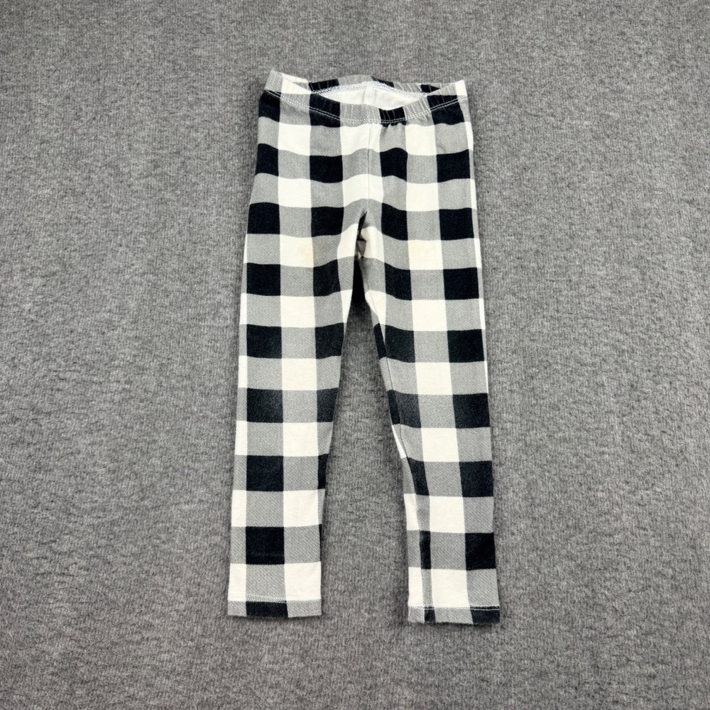 Cat & Jack Buffalo Plaid Leggings 3T Black White Buffalo Check